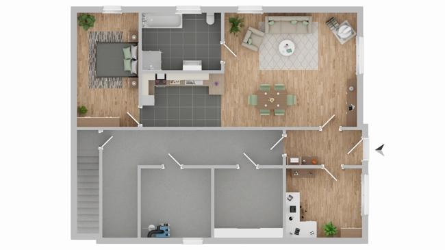Grundriss Einliegerwohnung / Kellerräume