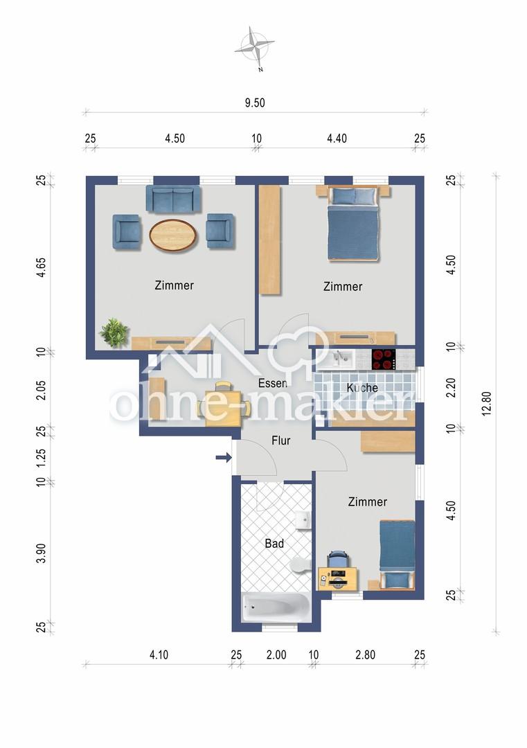 Die ideale 3-Zimmer-Wohnung in Dresden Plauen / Südvorstadt - Photo 3