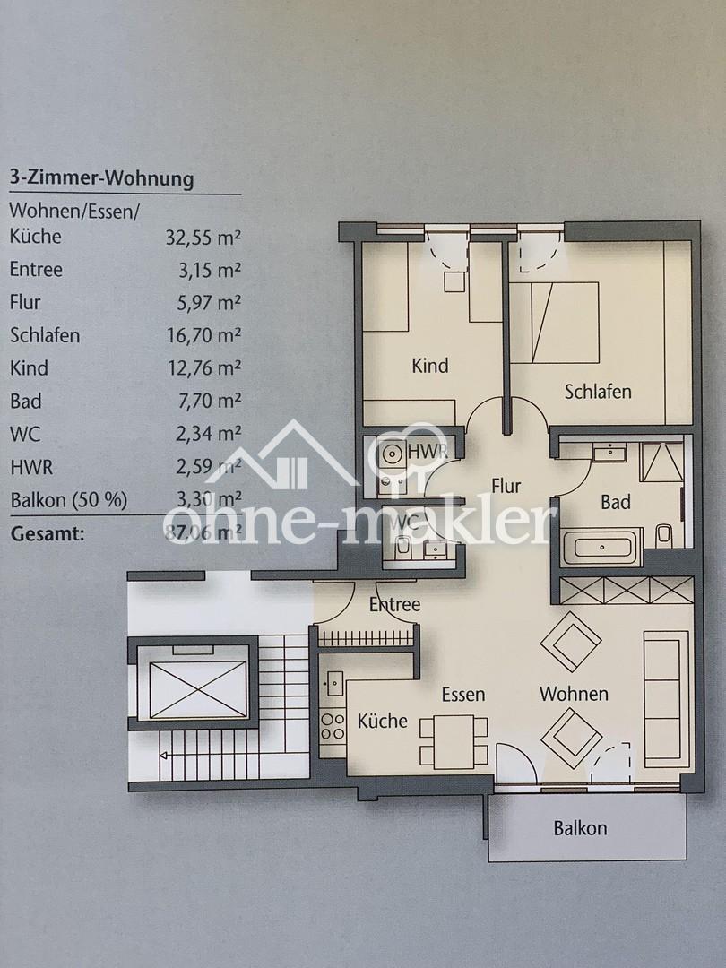 Moderne 3-Zi-Wohnung mit Balkon in ruhigem Innenhof – 5 Min zum HBF, EBK & TG-Stellplatz - Foto 5