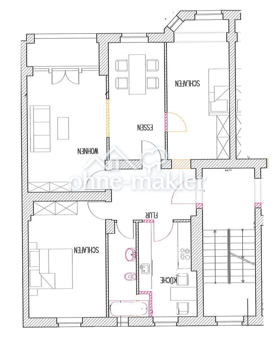 4-Zimmerwohnung mit Balkon im 1. OG ohne Aufzug in einem sanierten Altbau in Lichtenberg - Photo 5