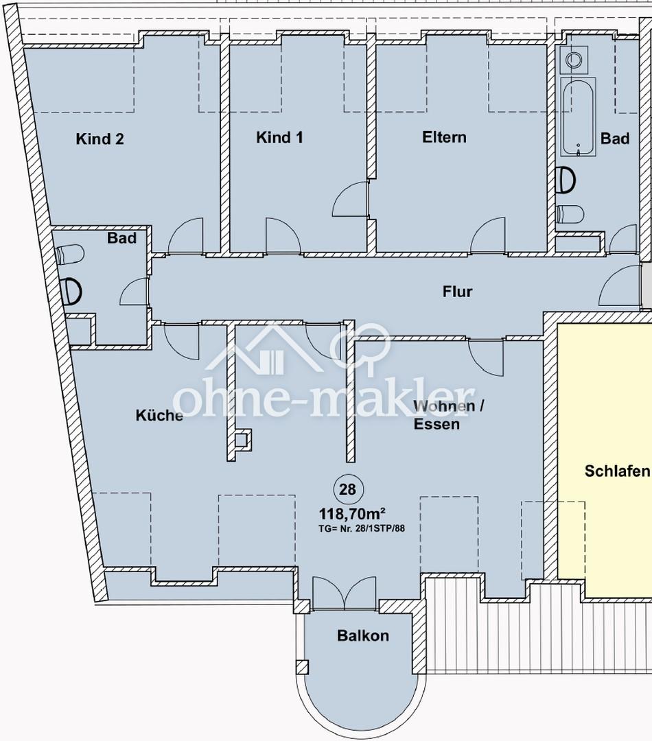 Grundriss der Wohnung - Nr. 28