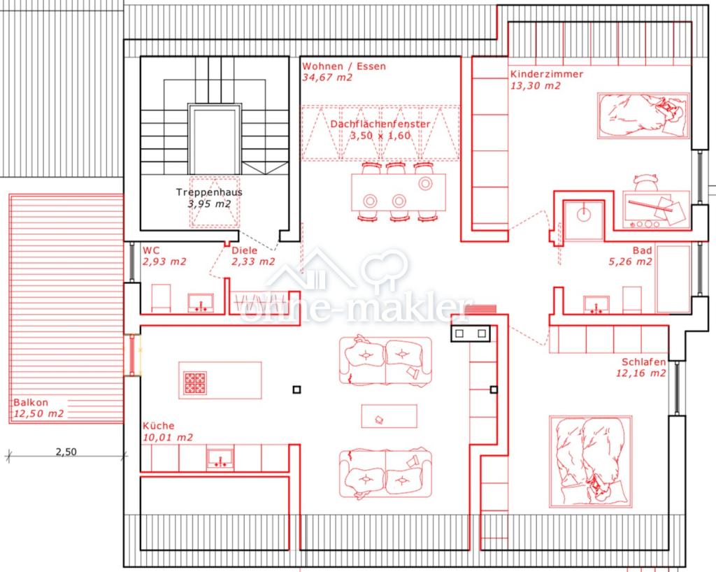 Große Dachgeschosswohnung mit Balkon und EBK in ruhiger Lage - Photo 4