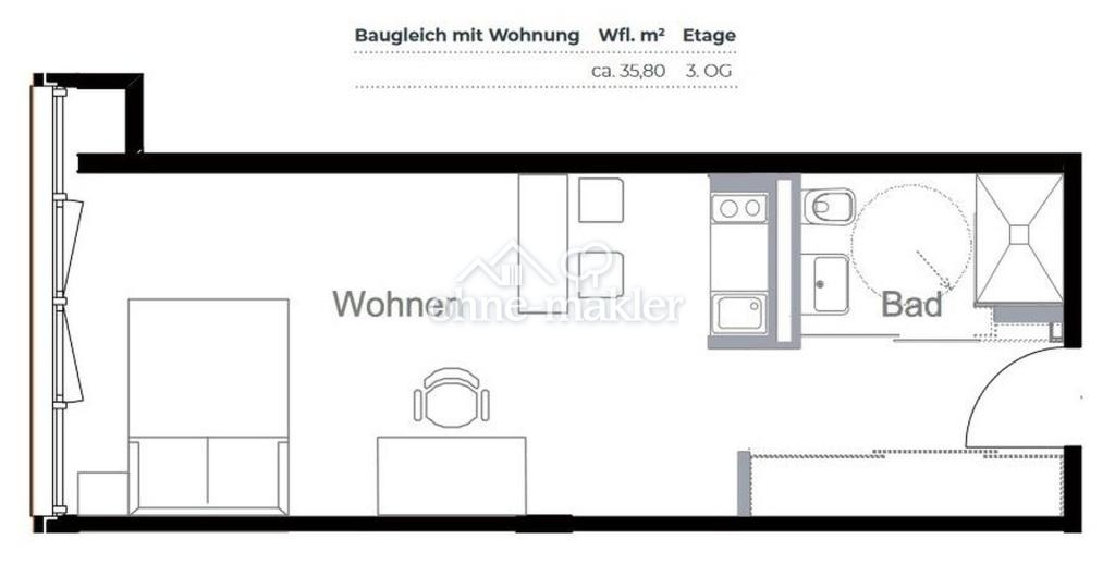(provisionsfrei) moderne 1-Zimmer Wohnung mit Küche im Zentrum von München - Foto 4