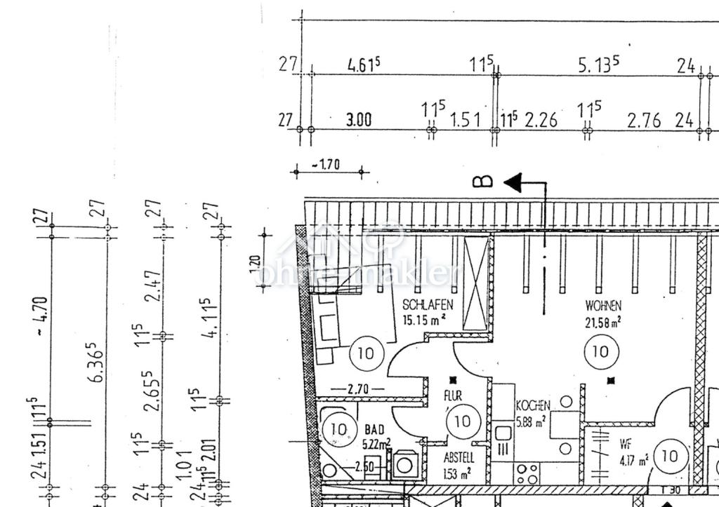 Grundriss angebotene Wohnung