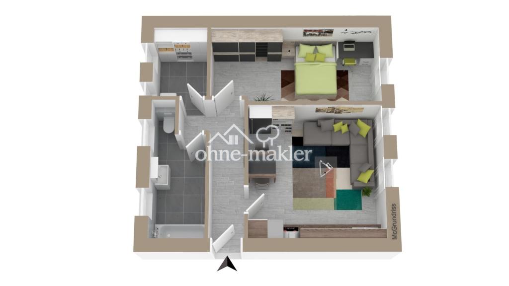 2-Zimmer-Wohnung in Wiesloch EG Tageslichtbad mit Wanne, renoviert - Photo 5