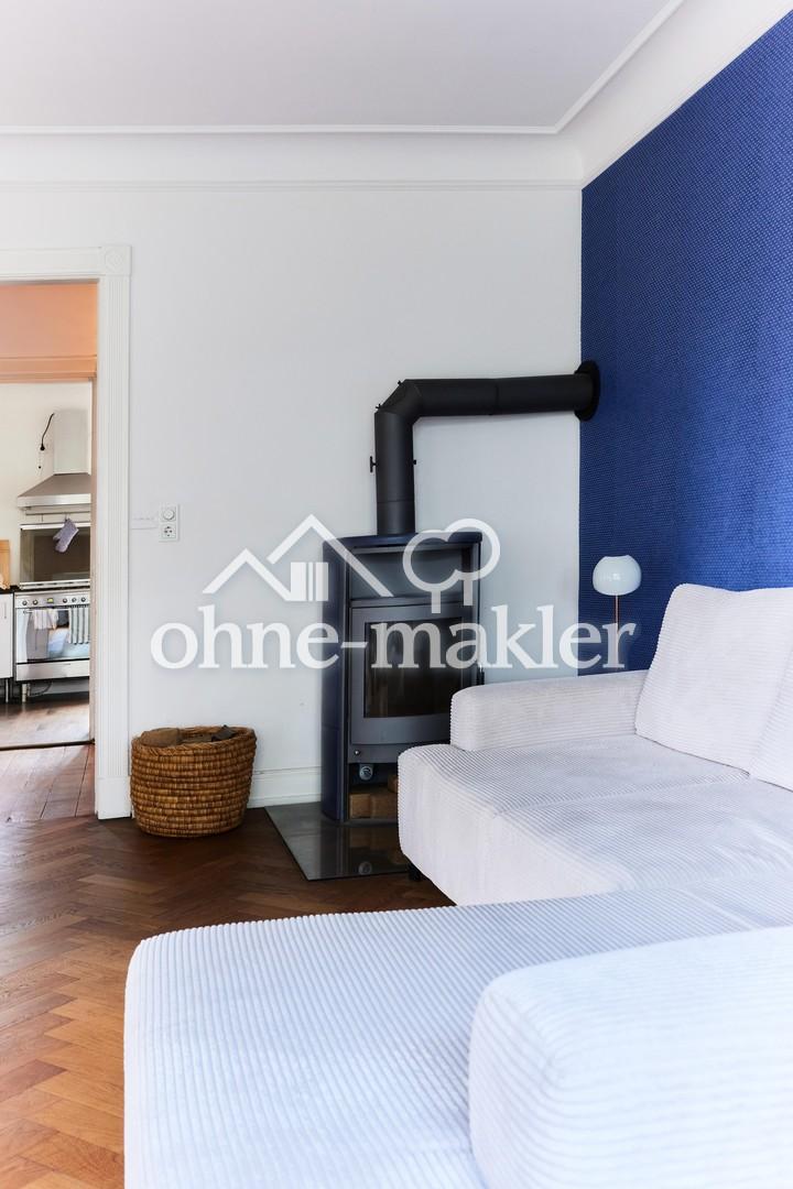 Wohnzimmer mit Kaminofen