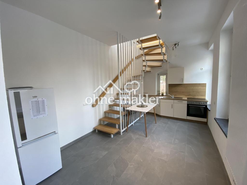 Treppe ins obere Geschoss
