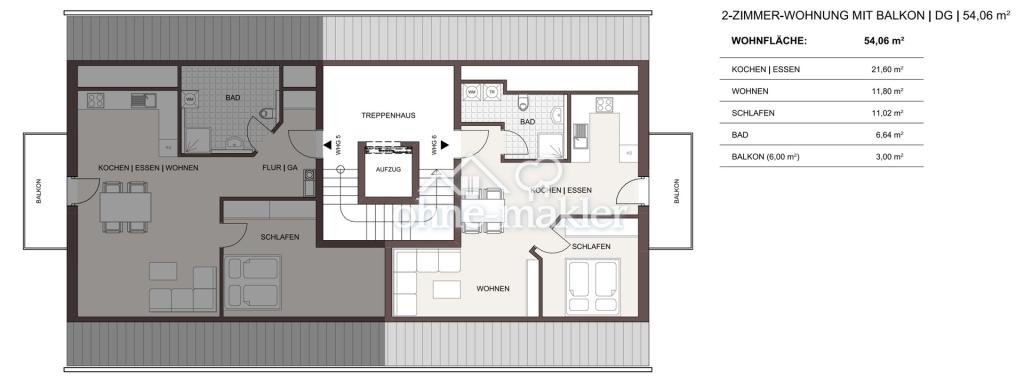 Traumhafte 2-Zimmer-DG-Neubauwohnung in Randlage in Heldenstein - Foto 4