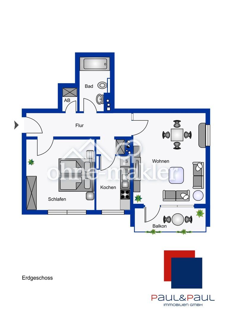 Grundriss der Wohnung