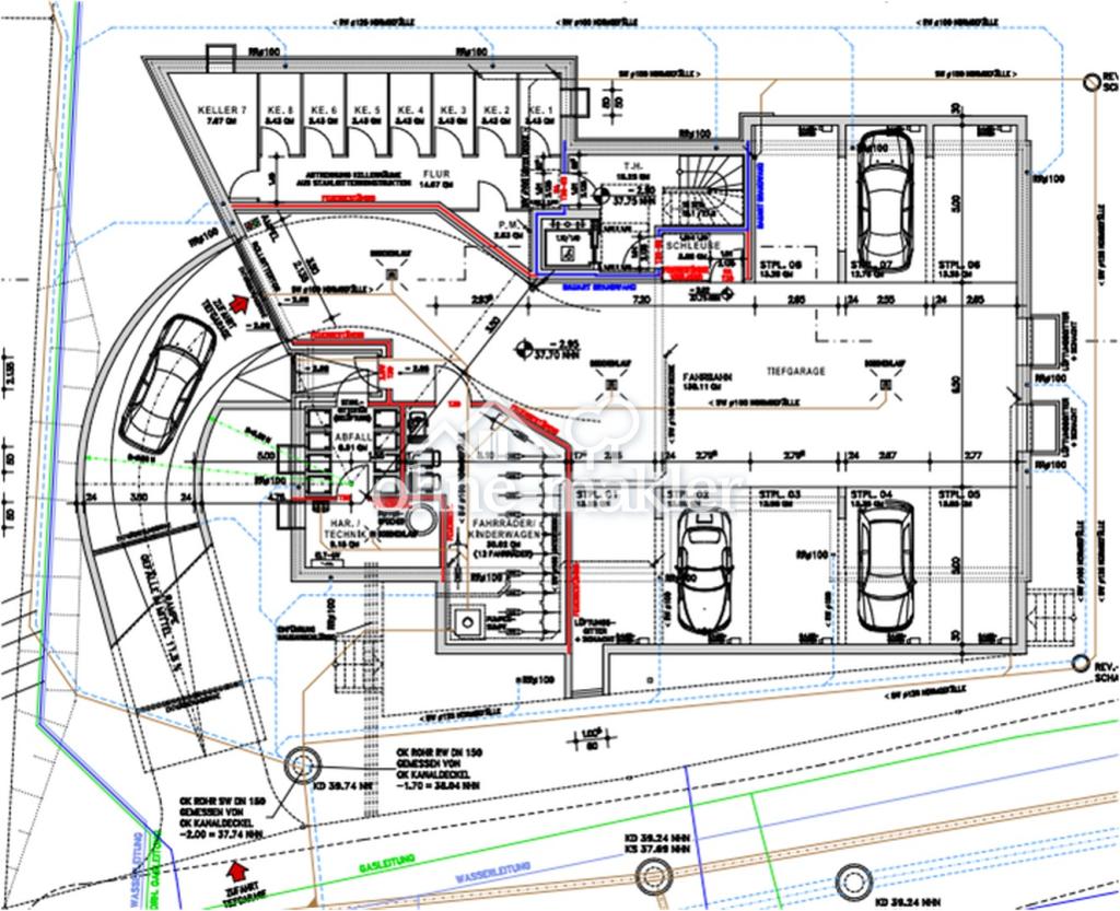 Grundriss Tiefgarage
