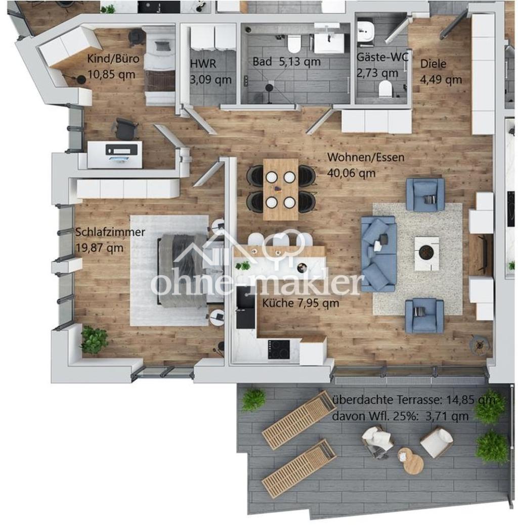 Grundriss Wohnung 2 Erdgeschoß