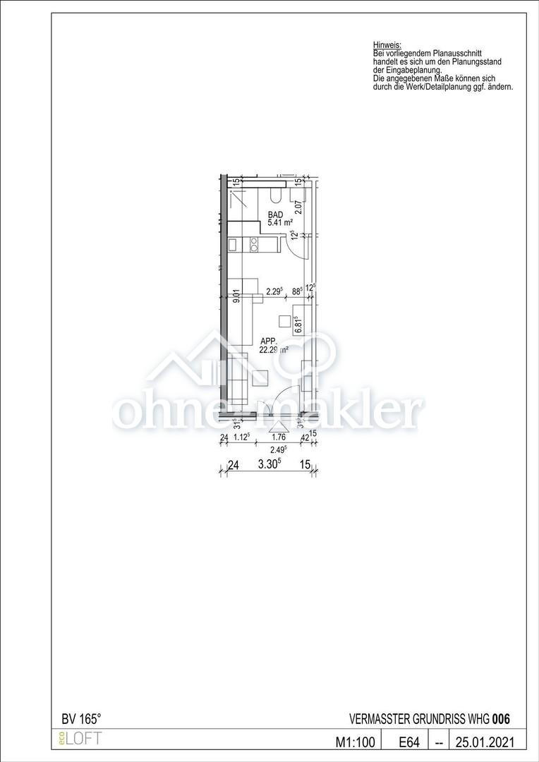 Grundriss der Wohnung