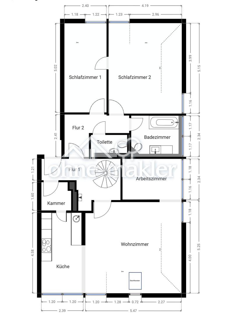 Helle DG-Wohnung mit großer Dachterrasse, Stellplatz & Nähe S-Bahn Hermsdorf - Photo 2