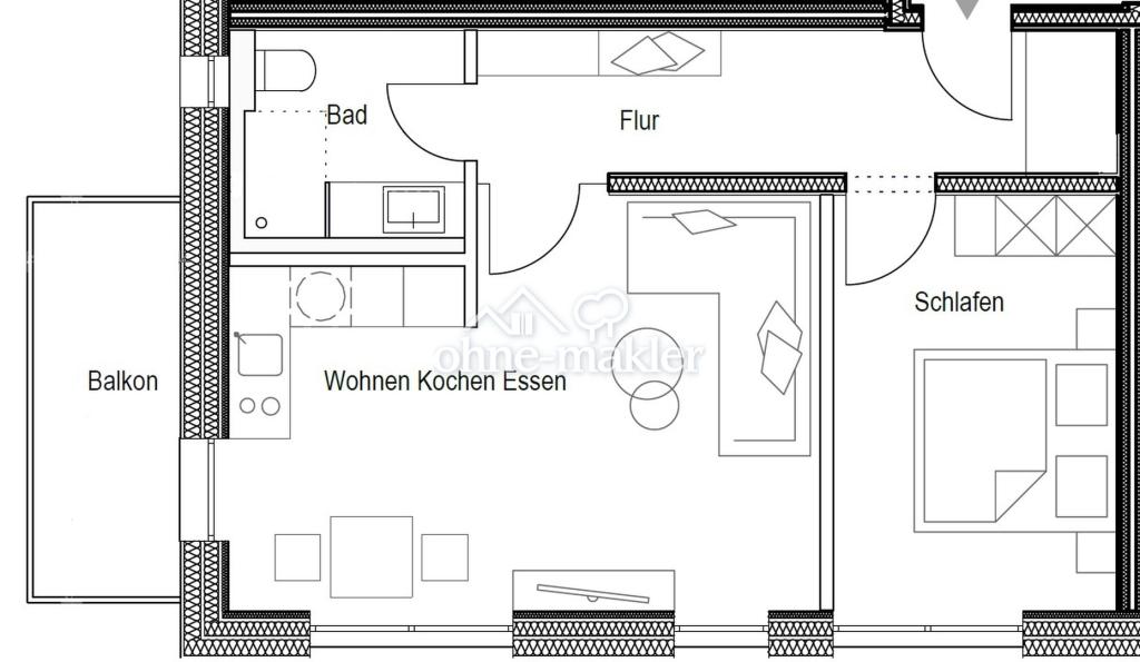 NEUBAU Effizienzhaus 40 - hochwertige 2-Zimmer Wohnung mit Balkon & Domblick in Regensburg-Steinweg - Foto 4