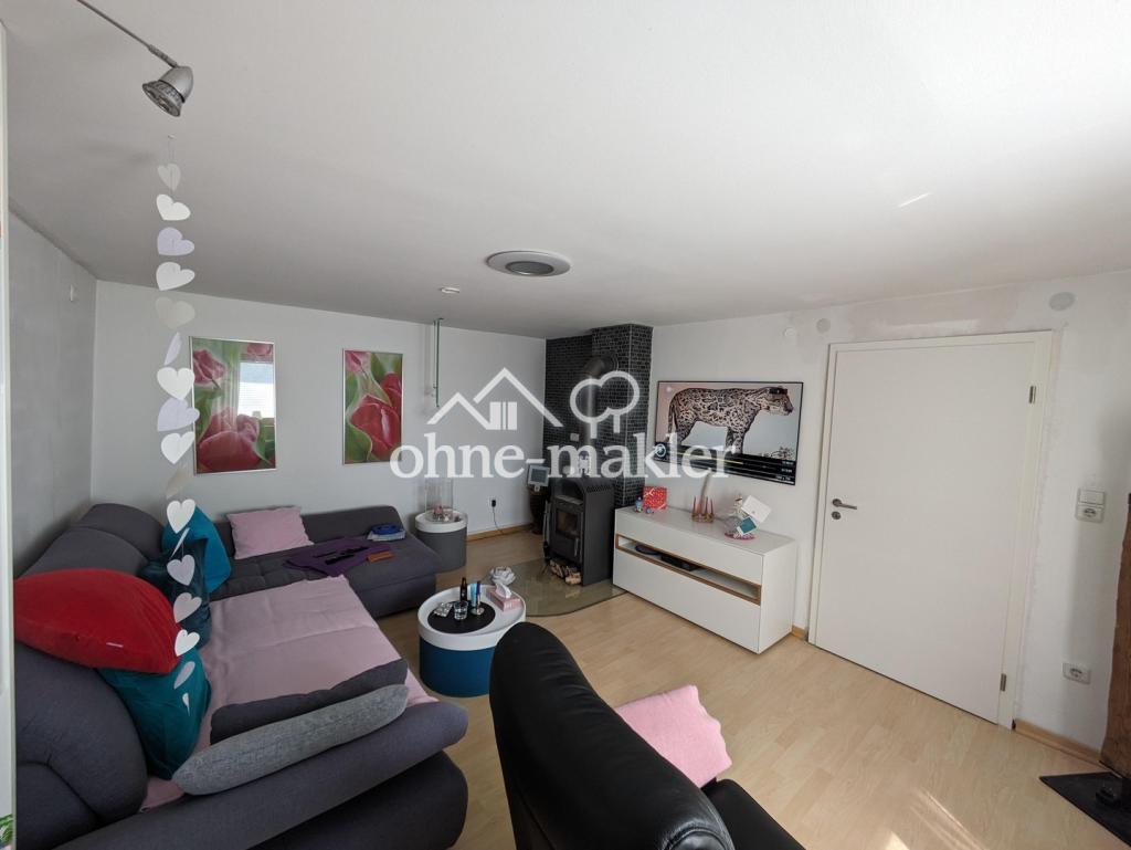 Wohnzimmer, Holzofen