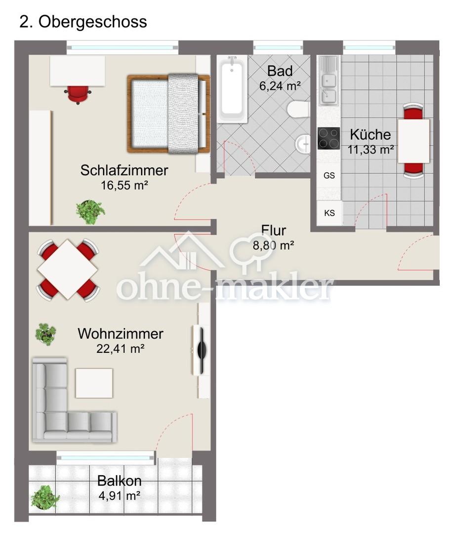 Renovierte 2-Zimmer Wohnung in ruhiger und zentraler Lage - Foto 2