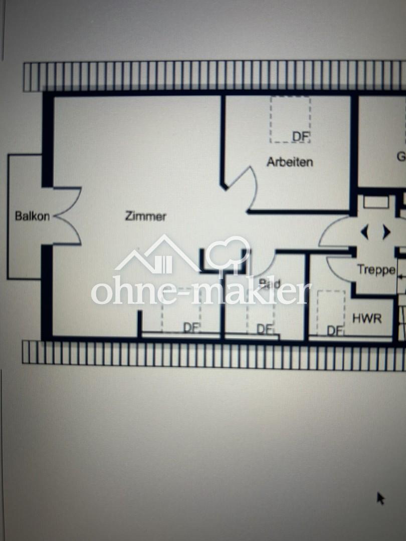 Grundriß, Balkon Südseite