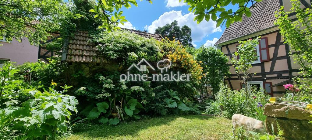 Gartenansicht und Hexenhaus
