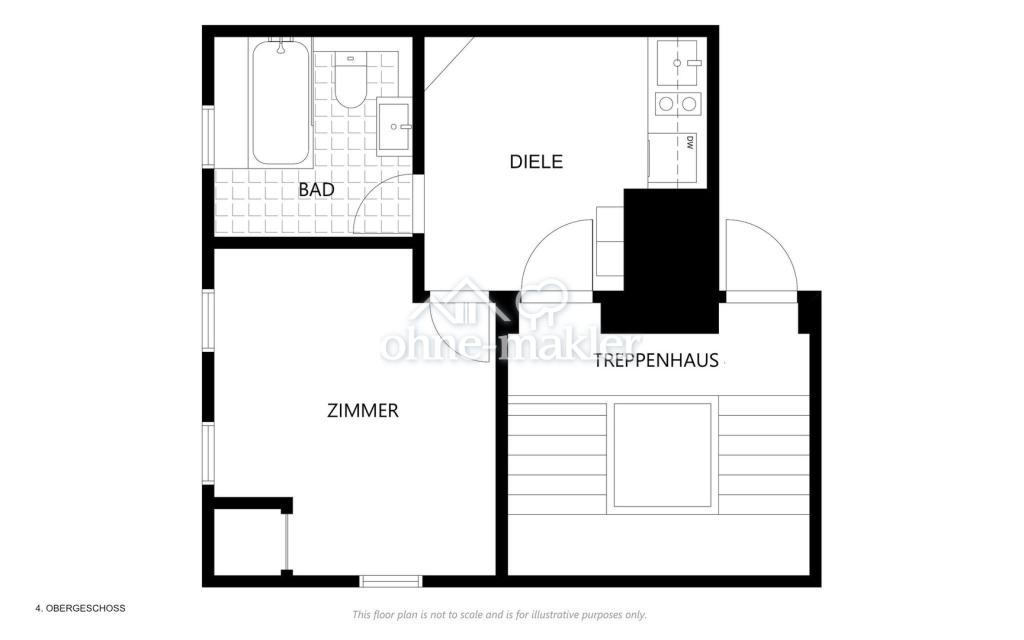 MÖBLIERT: 2-Zimmer-Wohnung in Bestlage Hamburg-Harvestehude - Foto 5