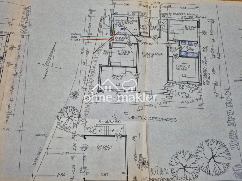 Grundriss UG mit Doppelgarage