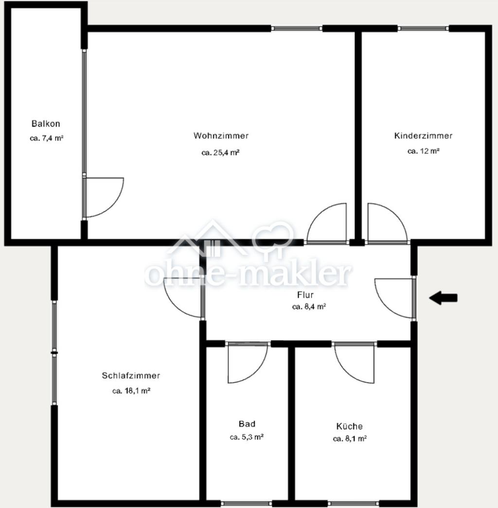 Modernisierte 3-Zimmer-Wohnung mit großem Balkon in ruhiger Lage von Halstenbek - Foto 2