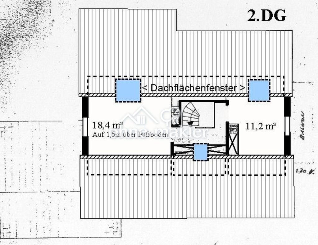 2.Dachgeschoss von Westen