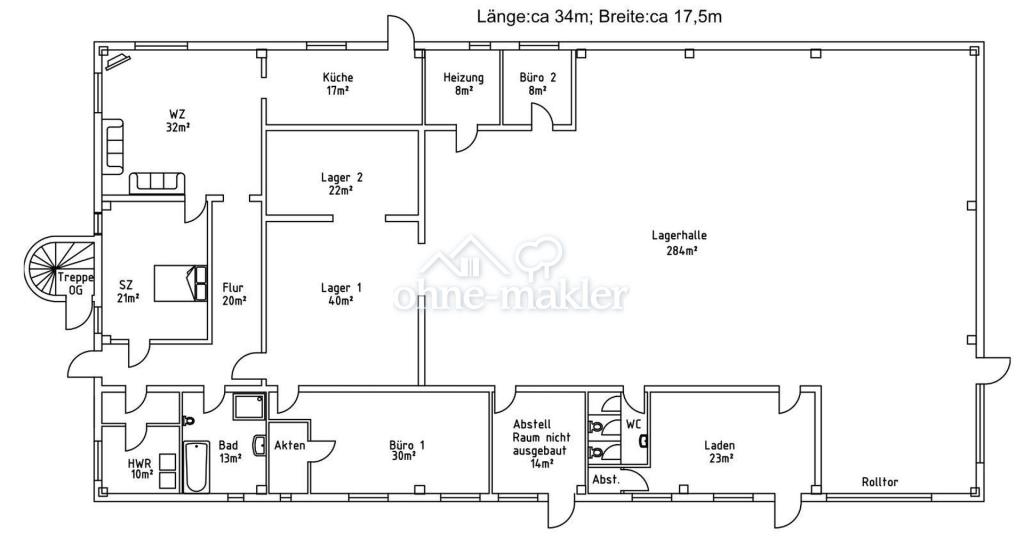Lager und Wohnung EG