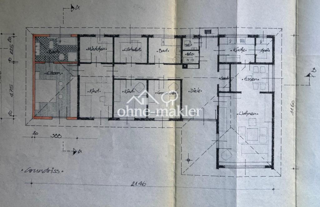 Grundriss mit Erweiterung