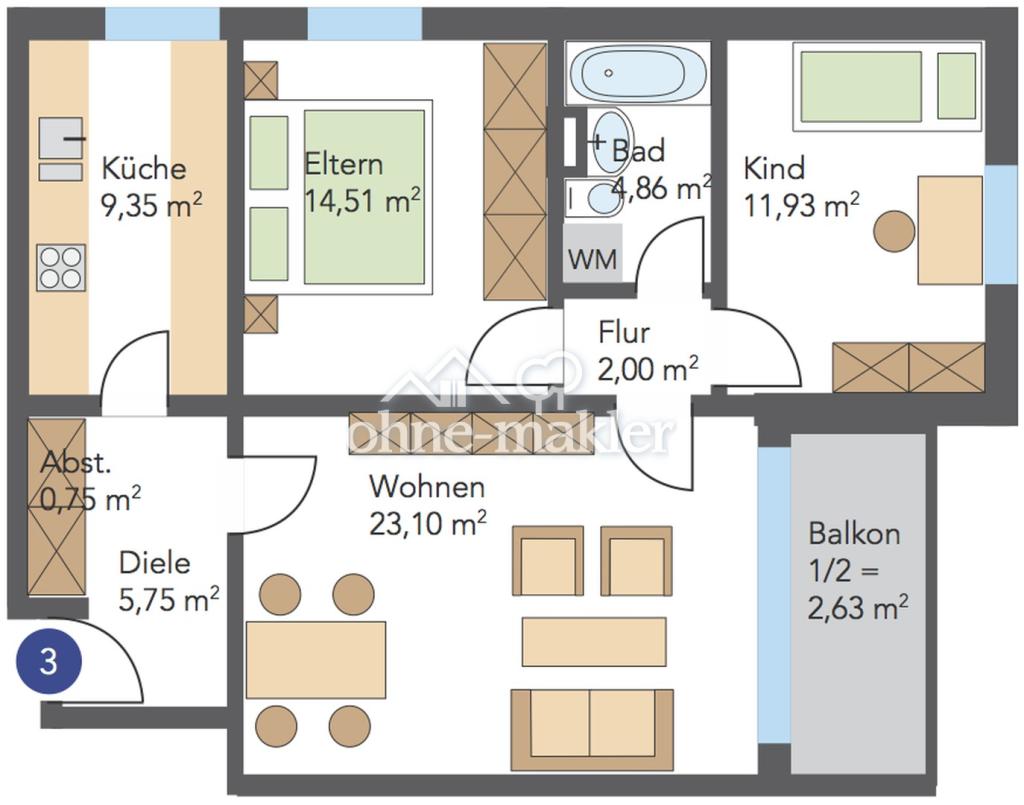 Charmante 3-Zimmer-Wohnungen mit Balkon in Goslar - Photo 3