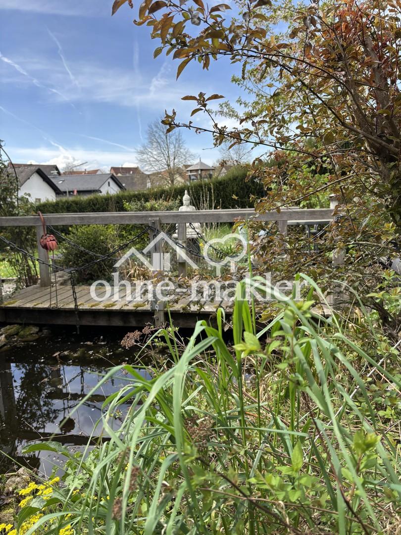 Teich mit Brücke
