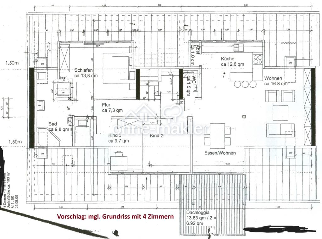 Vorschlag: Grundriss mit 4 Zi.