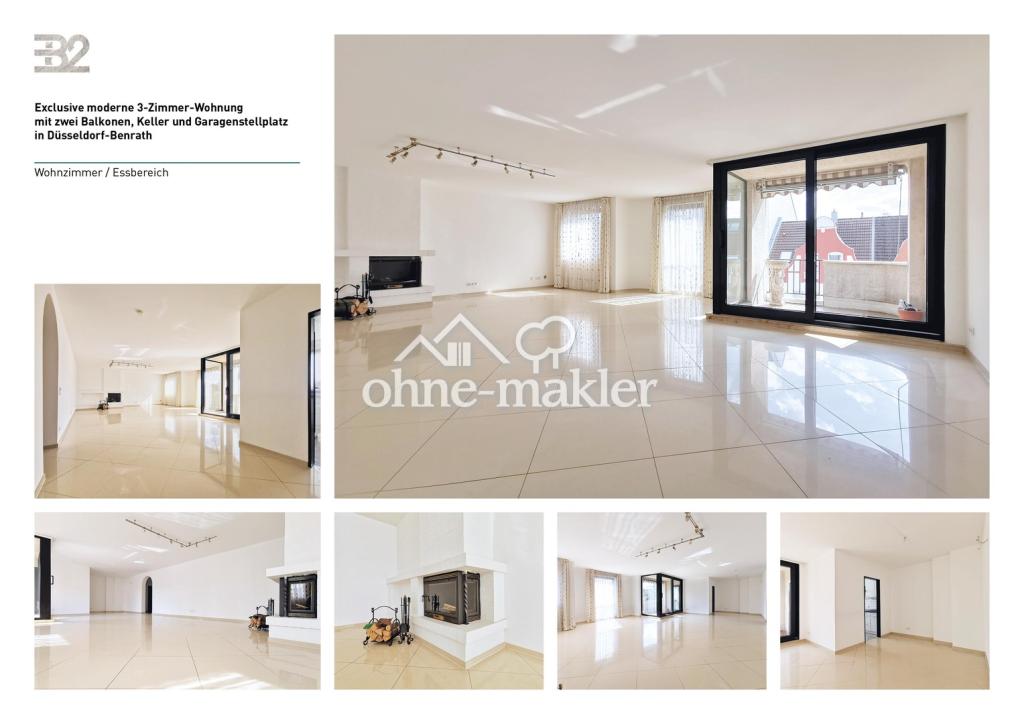 Moderne 3-Zimmer-Wohnung mit zwei Balkonen, Keller und Garagenstellplatz in Düsseldorf-Benrath - Foto 2