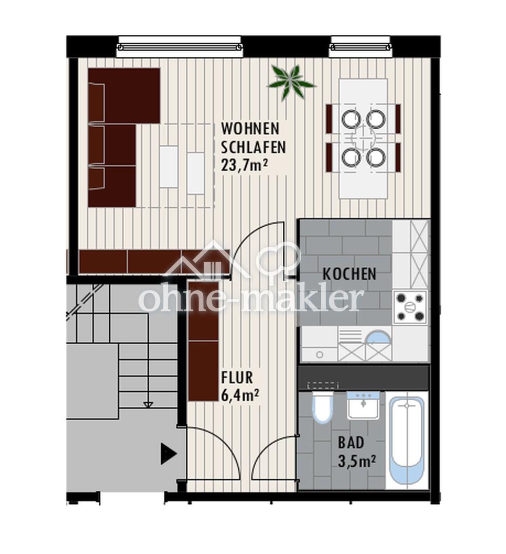 Grundriss 34m2