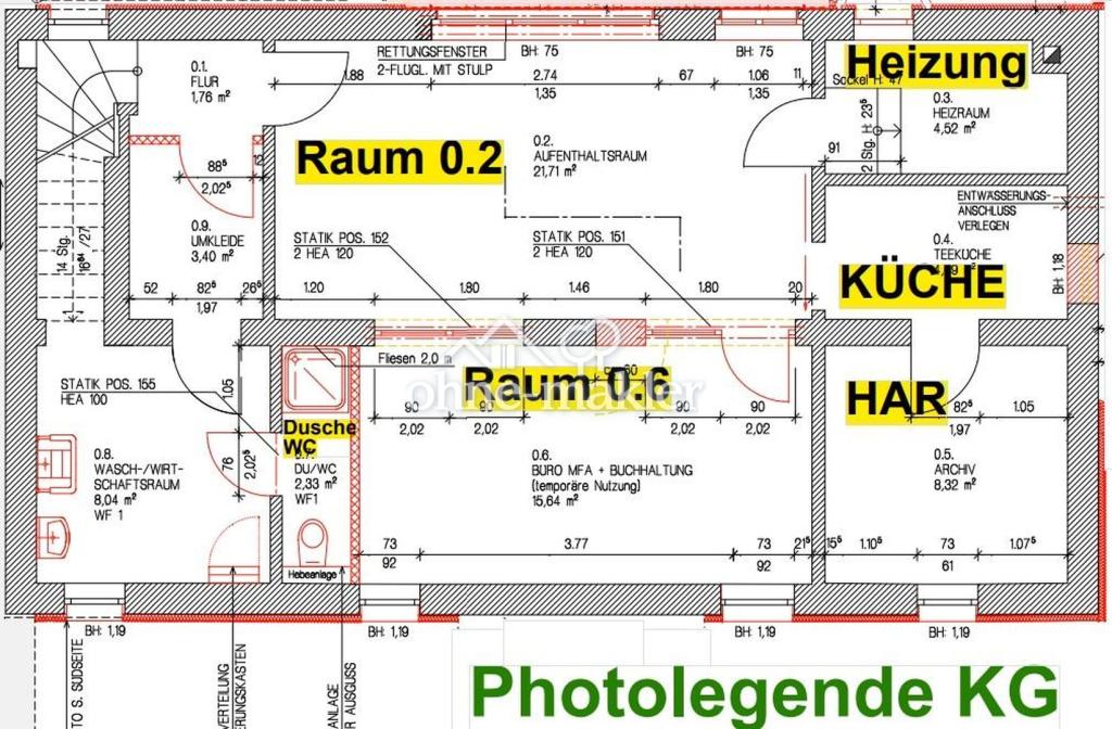 Grundriss KG mit Raum-Nrn.