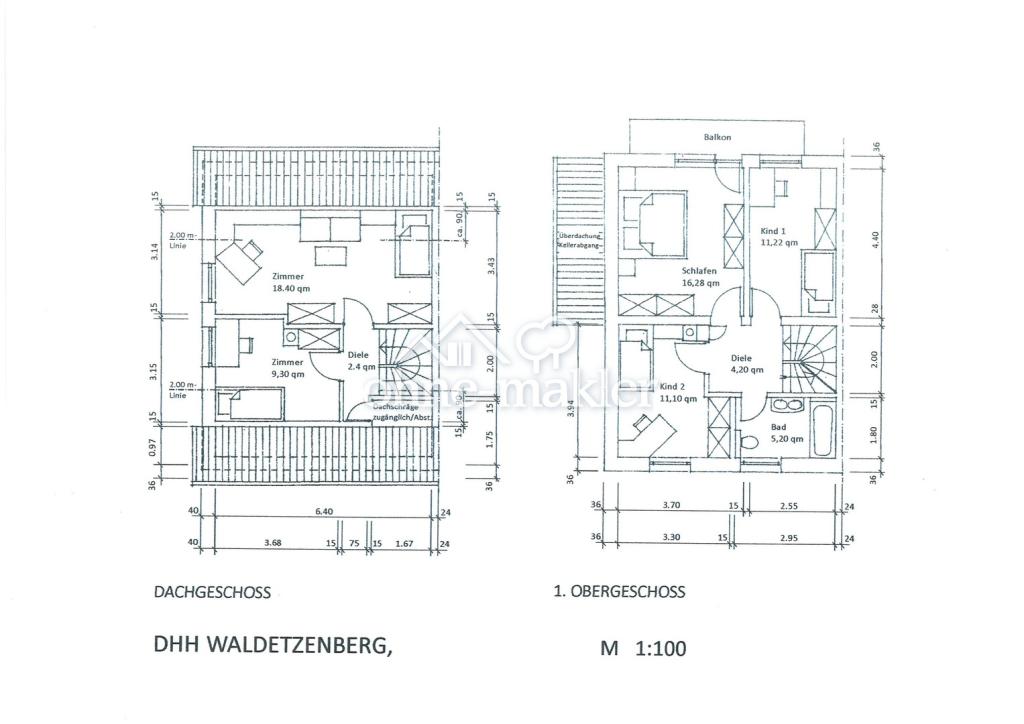 Grundriss 1.OG und DG