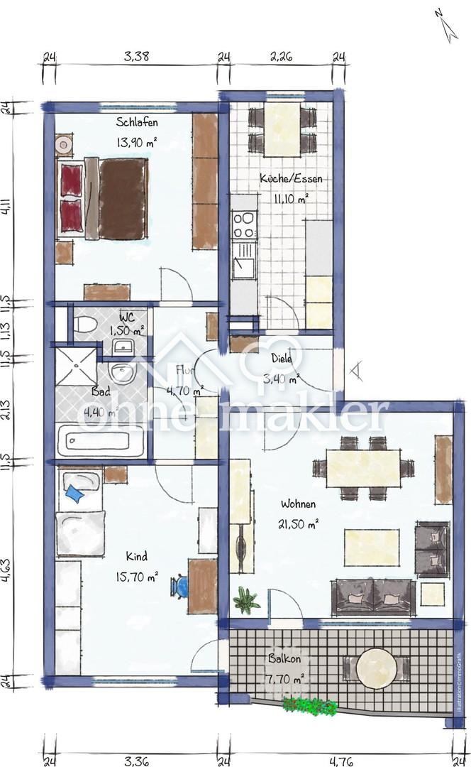 Grundriss Wohnung