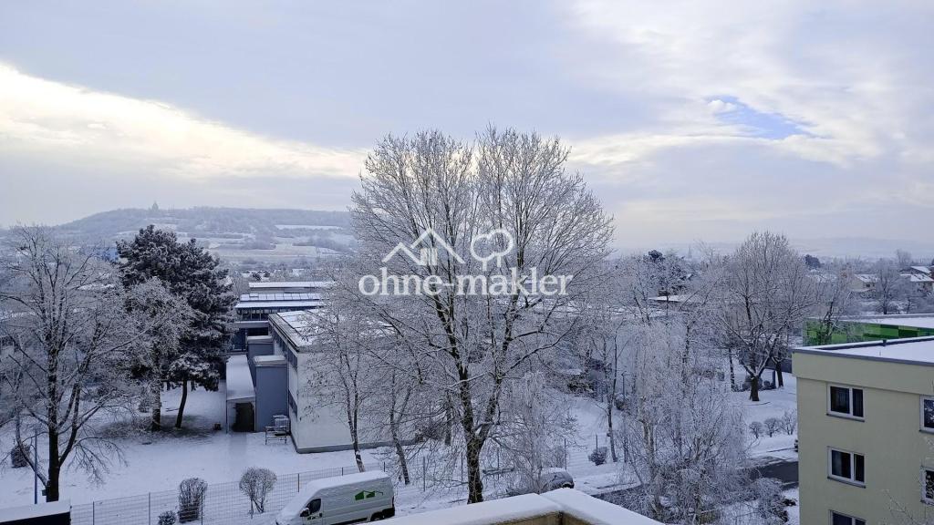 Ausblick Balkon Winter