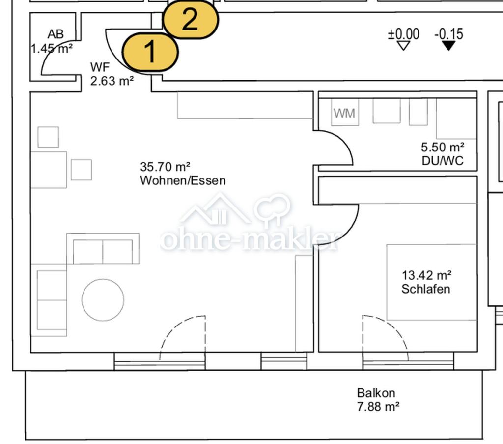 Helle 2-Zimmer-Wohnung im 2. Stock mit Balkon – Kemnath - Foto 2