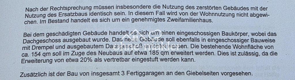 Hinweis in der Bauvoranfrage