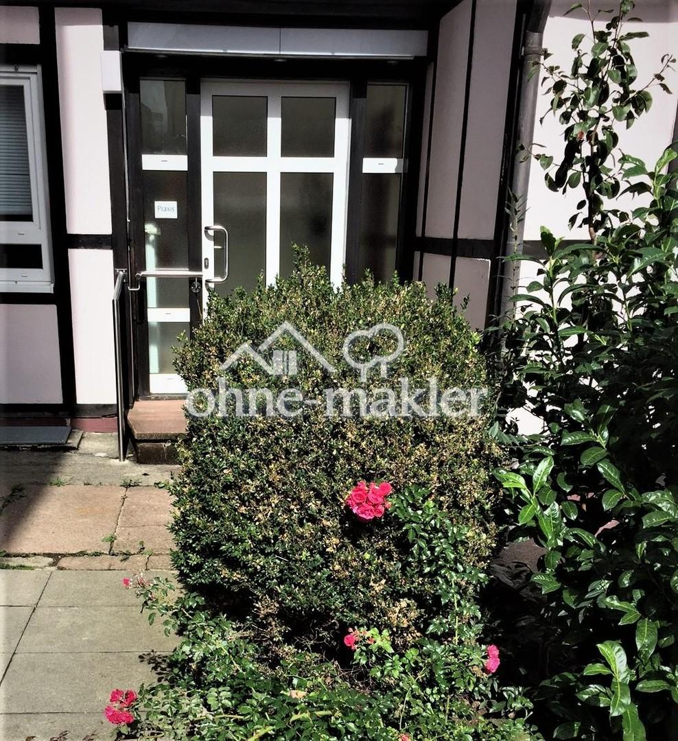Versteckt hinter Büschen