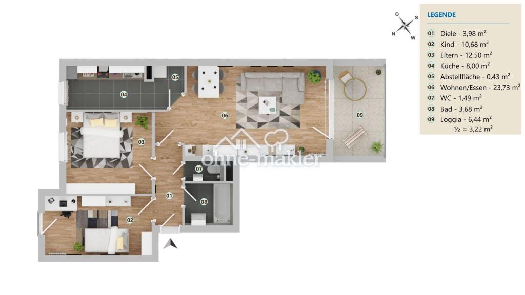 Grundriss visualisiert 2025 2D