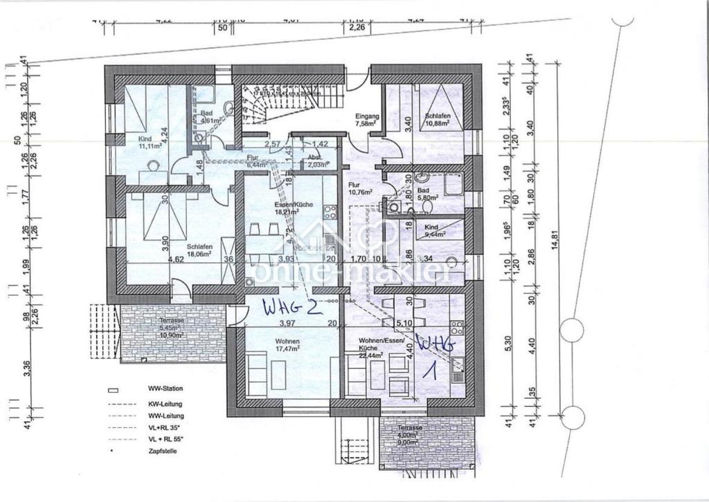 Grundriss WHG1 und WHG2