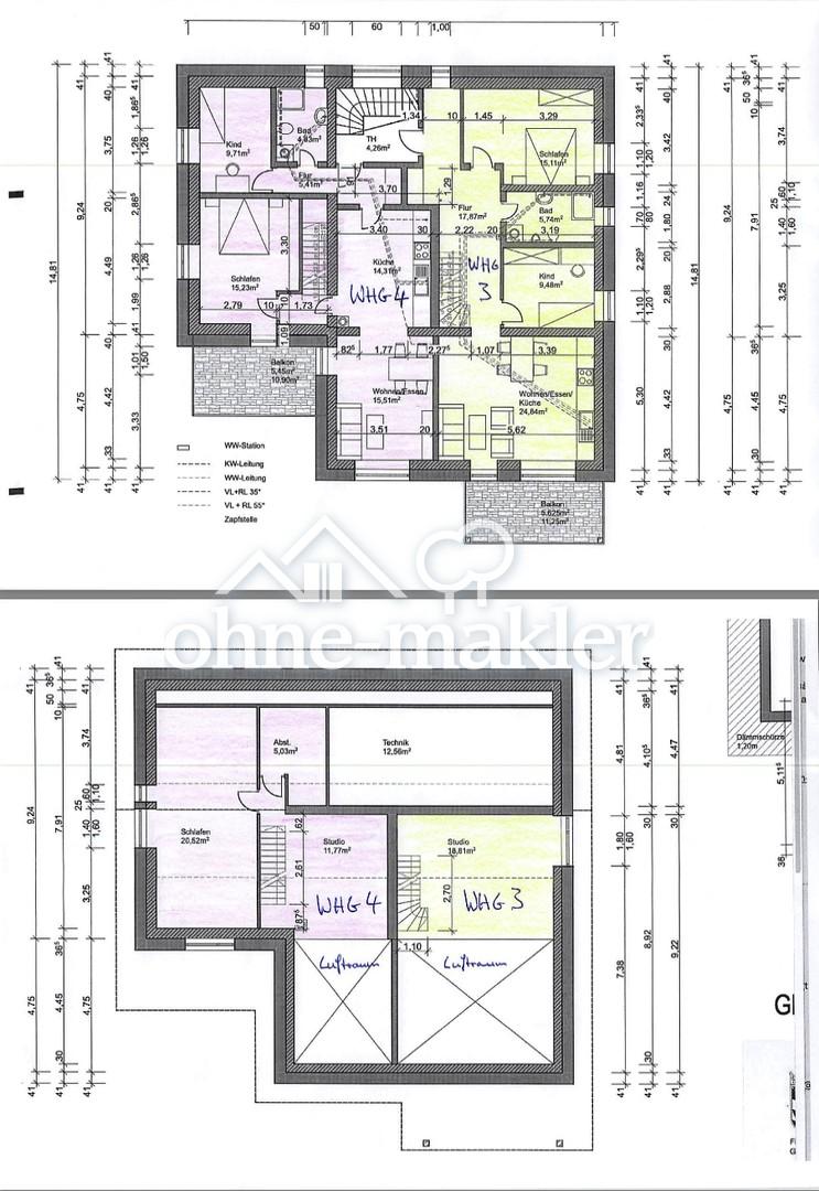 Grundriss WHG3 und WHG4