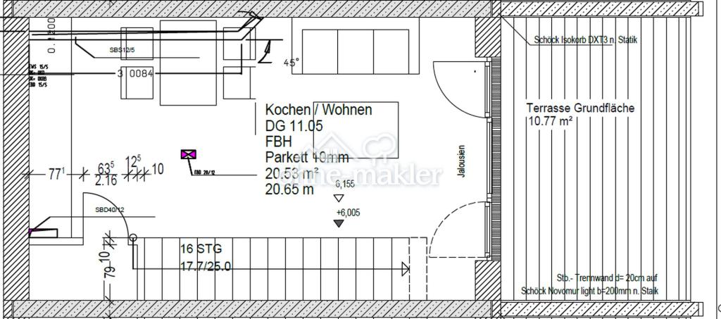 Grundriss Wohnen, Dachterrasse