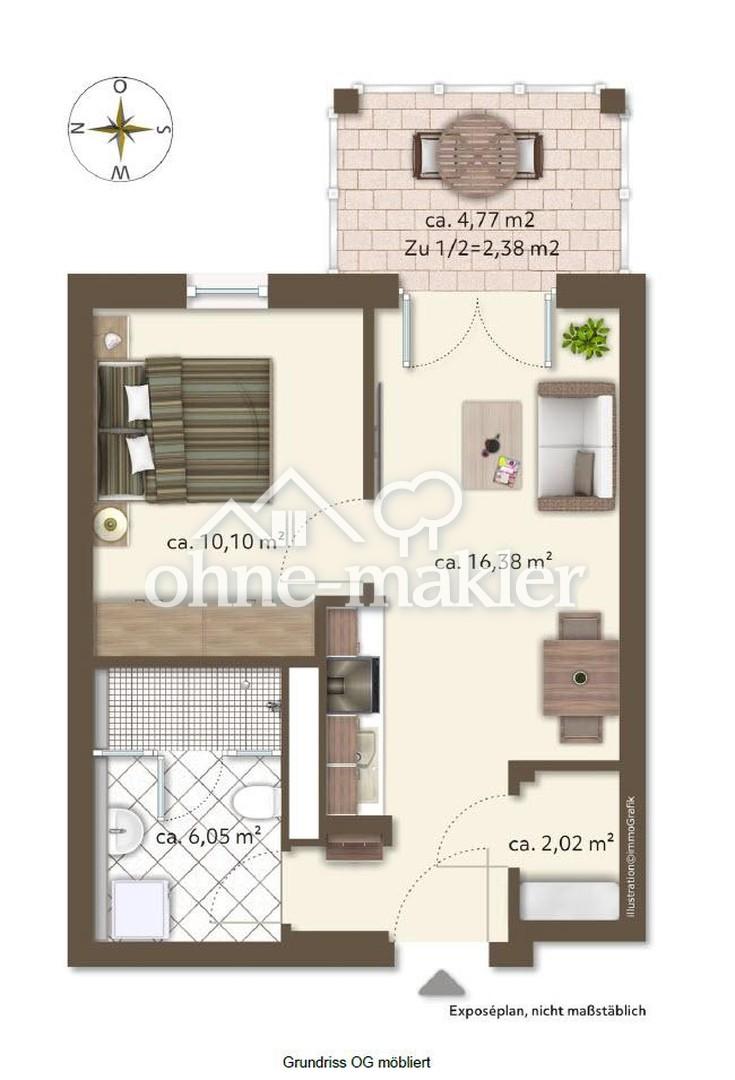 Grundriss 1.OG möbliert