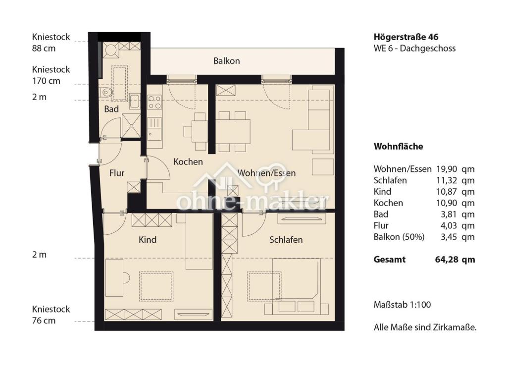 Grundriss WE 6