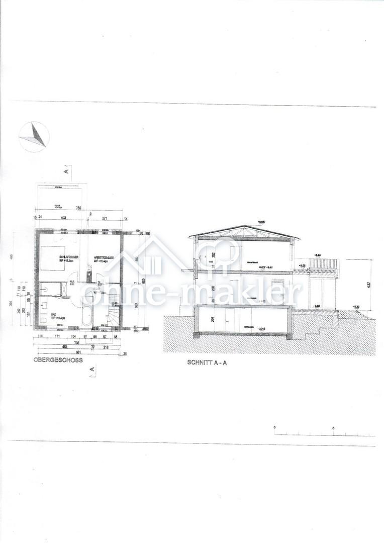 Grundriss OG und Schnitt