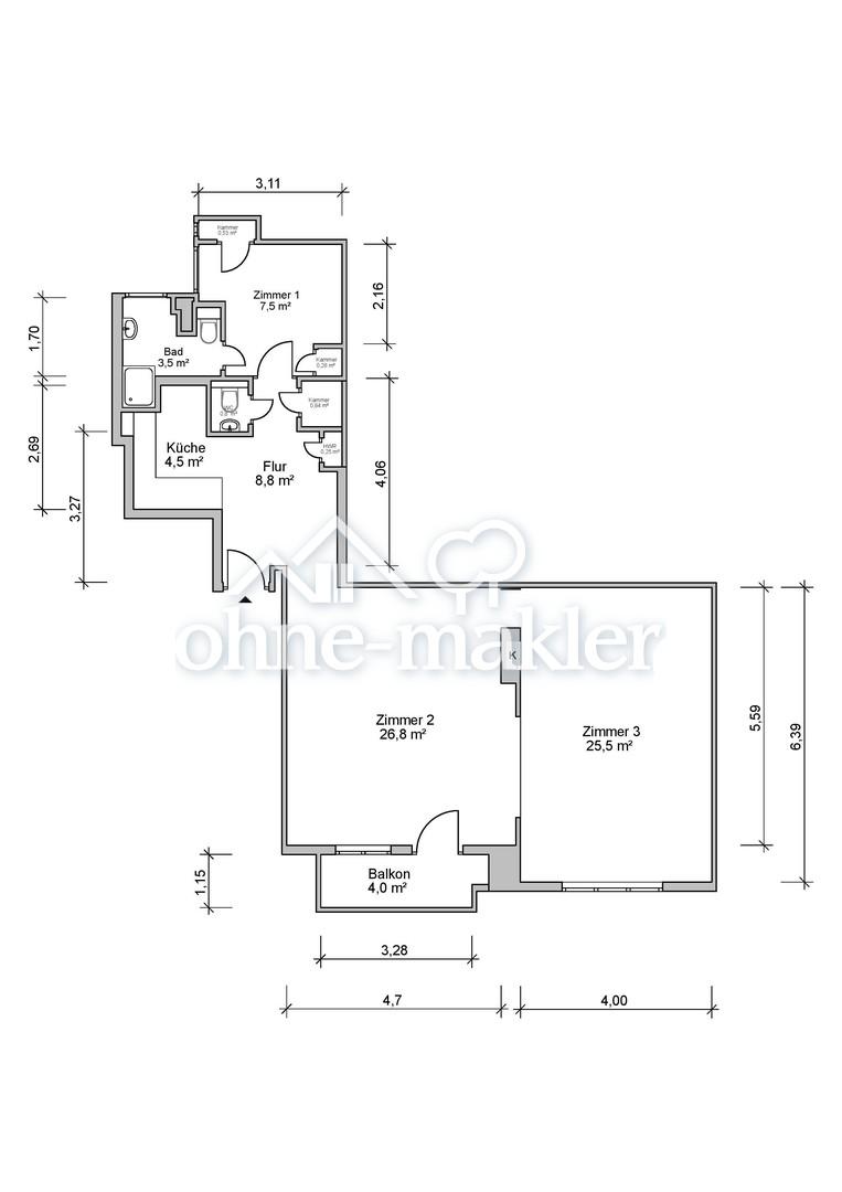 Grundriss der Wohnung