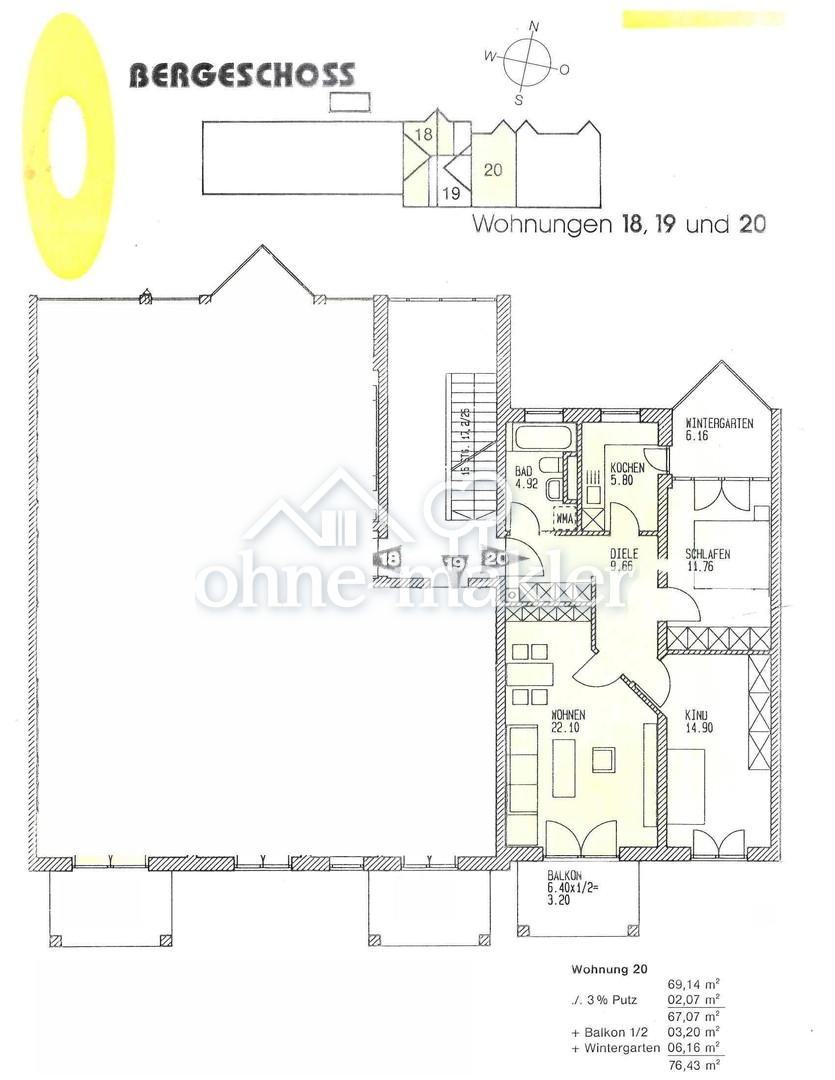 Wohnung 20 mit Treppenhaus