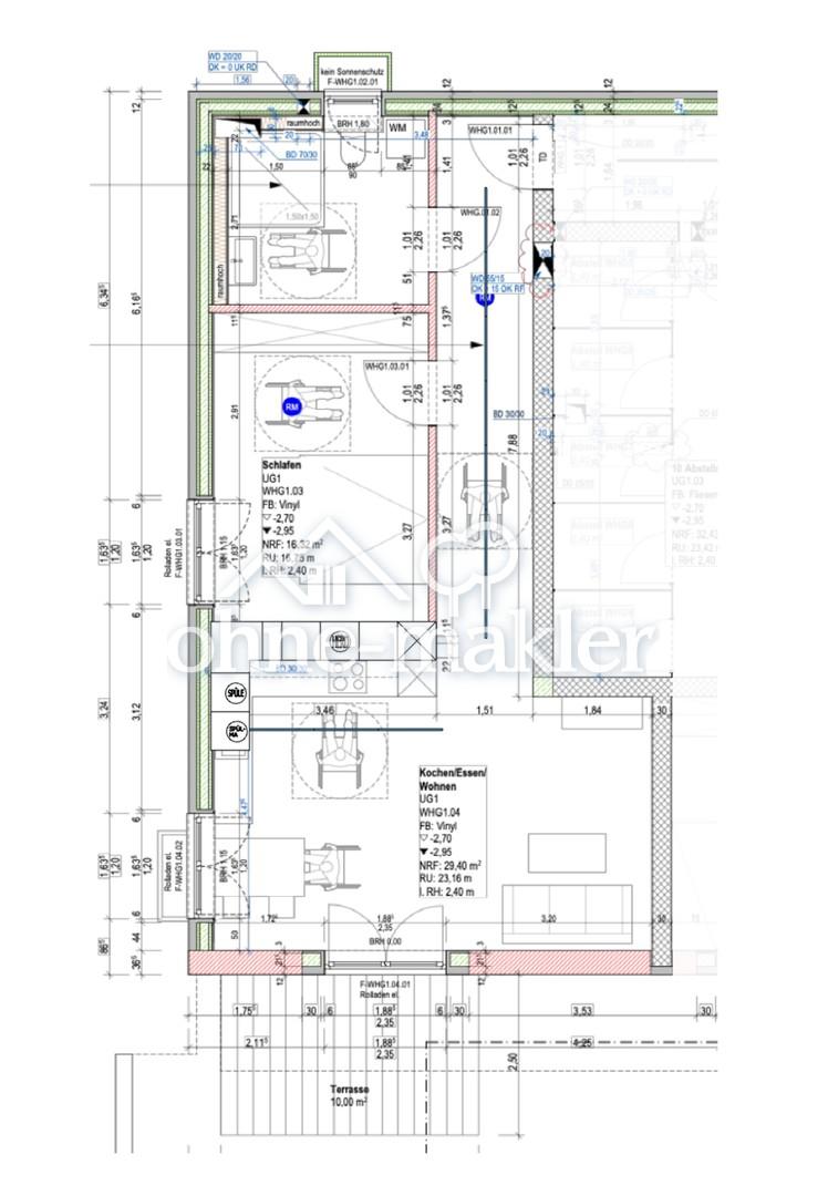 2 Zi. Grundriss Wohnung 1